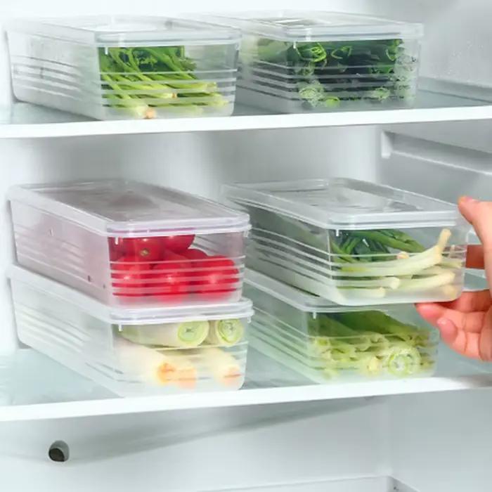 Boîtes de rangement pour réfrigérateur modernes en plastique de qualité supérieure pour une organisation élégante et hygiénique des aliments