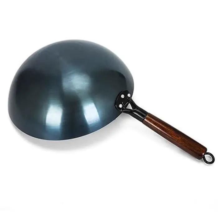 Wok Antiadhésif à Poignée Unique, Traditionnel Chinois, Rond, Astronomique, Non Revêtu, pour la Maison et le Restaurant