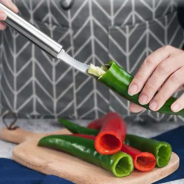 Dissolvant de noyau de piment pratique en acier inoxydable