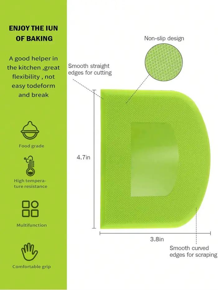 Leeseph 2 pièces bol grattoir à pâte coupe-pâte en plastique sûr aux aliments banc Flexible grattoirs alimentaires