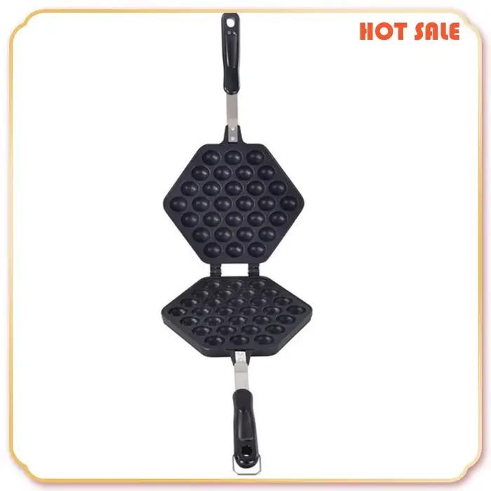 ABFA 1 pièce Eggettes fer aluminium Hongkong gaufrier moule revêtement antiadhésif bricolage Muffins plaque noir