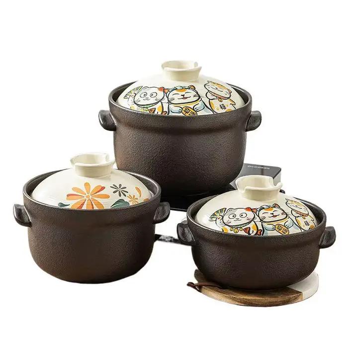 COOKER KING Pot en argile japonais pour mijoter, pot en argile résistant aux hautes températures, pot à soupe domestique résistant aux hautes températures