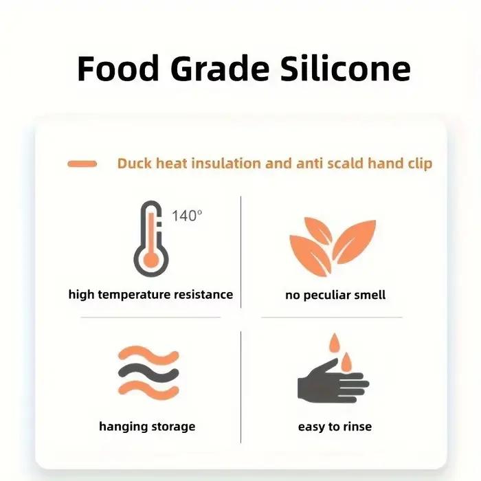 AdTosYellow Canard Silicone Pot Holders, Degré de chaleur, Mini four Gants pour Kijavtchen Cooking & Baking-Kitchen, 2PCs