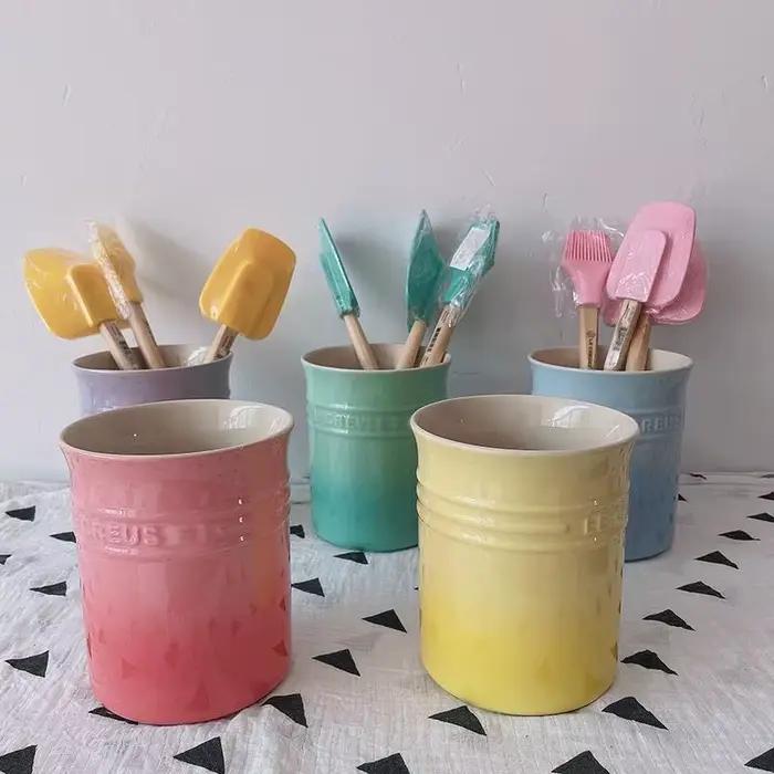 Pot de rangement en céramique Macaron