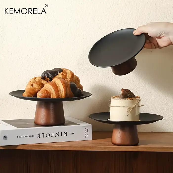 KEMORELA Présentoir à gâteaux en bois d'acacia, présentoir à desserts pour mariages, anniversaires, plateau à cupcakes, plateau à gâteaux d'Halloween et de Noël