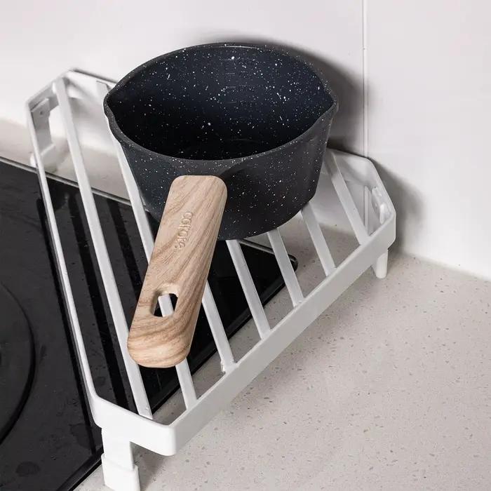 Etagere auxiliaire pour plaque a induction support triangulaire pour casseroles et poele etagere dangle de cuisine en fer blanc pour rangement multifonctionnelle et pratique