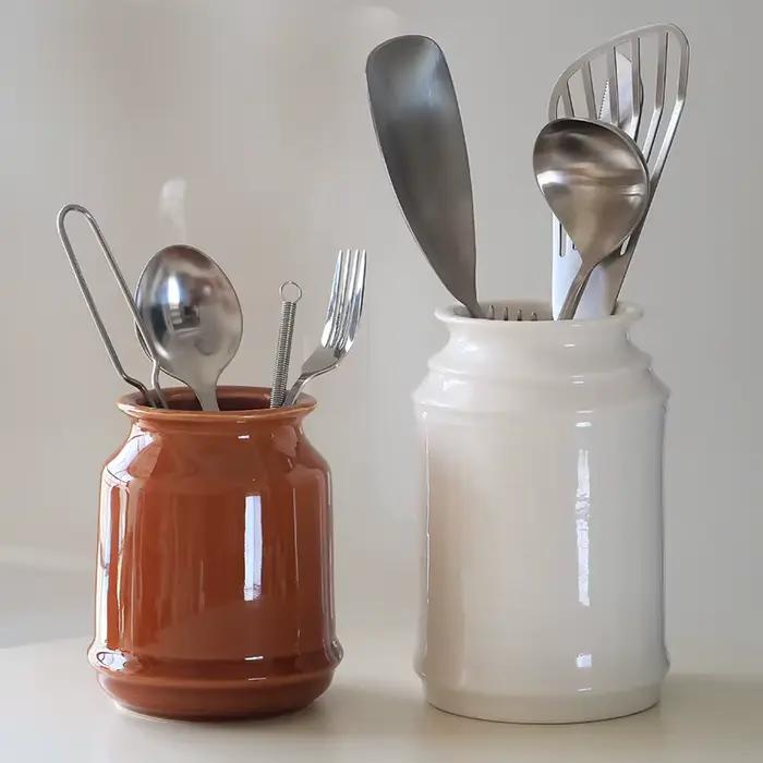 Porte-ustensiles de cuisine en porcelaine pour dessus de seau