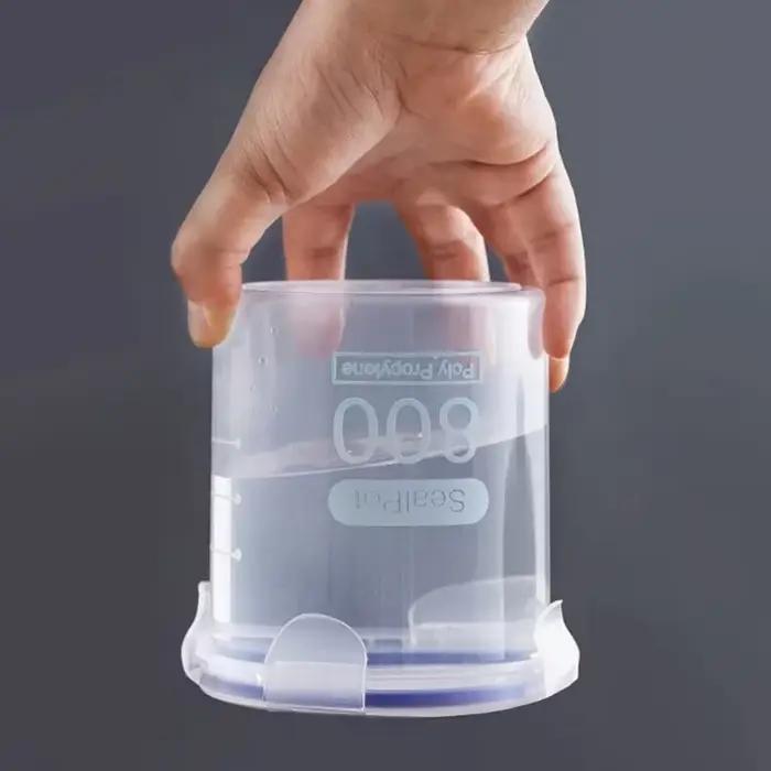 Pots scellés avec échelle, bac à grains, réfrigérateur de cuisine, récipient scellé, pot transparent, boîtes de stockage de sucre et d'épices, 1/4 pièces