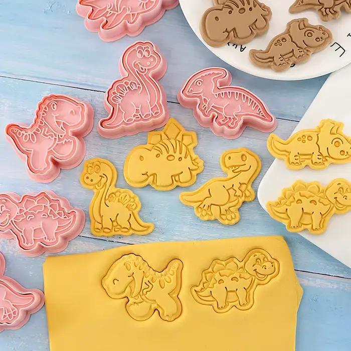 Ensemble de moules à biscuits dinosaures en plastique respectueux de l'environnement pour des créations paléontologiques et des occasions spéciales