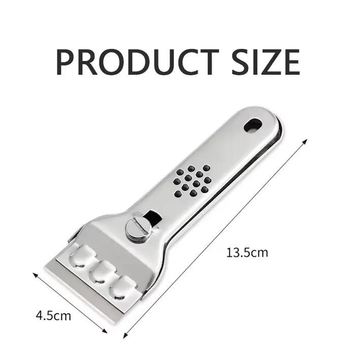 Grattoir en acier inoxydable pour nettoyage de carreaux de céramique, verre, peinture murale et sol, outil multifonctionnel pour cuisine et bricolage