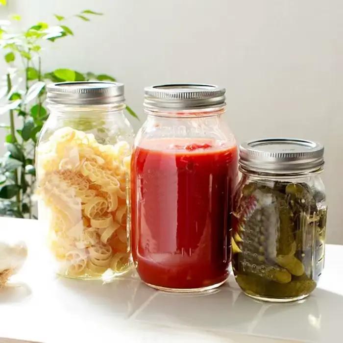 Bocaux Mason en verre avec couvercle