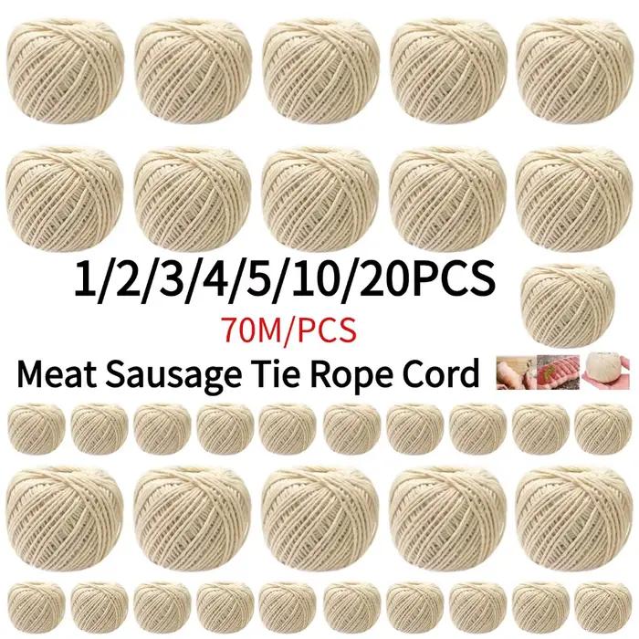 Corde de boucher en coton non blanchi multicolore pour présentation de viandes et volailles occasions spéciales trousseau de 70mètres tranches de dinde barbecue saucisses fêtes familiales