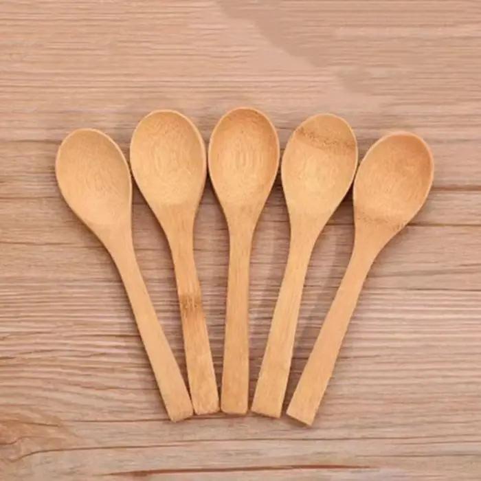 Cuillère en bambou cuillère à thé au miel cuillère à café au miel en bambou vaisselle outil de condiments pour confiture sel sucre crème glacée ustensiles de cuisine 1 pièces