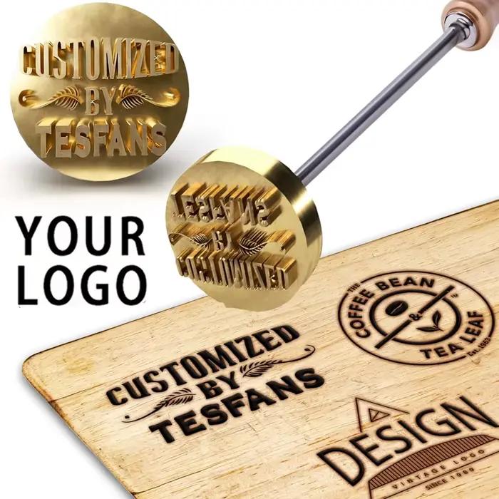 Fer à marquer personnalisé avec logo pour le marquage sur bois, steak, barbecue, cuir, outil de marquage à chaud en laiton, DIY pour steak, burger, bois