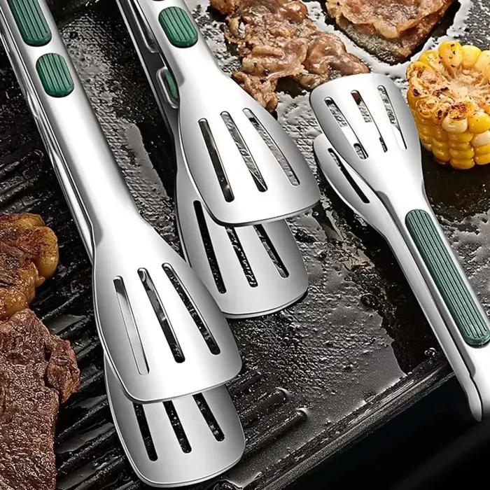 Pinces alimentaires en acier inoxydable, cuisine domestique, épaisses, résistantes à la chaleur, pour Steak, Buffet alimentaire, Barbecue, viande rôtie, pinces à pain
