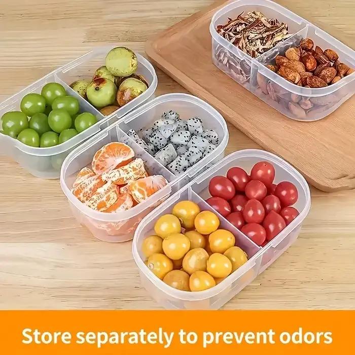 Réfrigérateur de fruits et aliments à ouverture simple et Double, boîte de rangement anti-poussière, conteneur de stockage de fruits de pique-nique Portable réutilisable 1 pièce