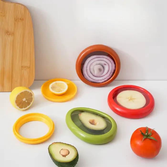 Boîte de rangement de cuisine réutilisable, récipient de légumes, Mini oignon d'avocat pour la cuisine, fruits frais, réfrigérateur, boîte de rangement 1 pièce