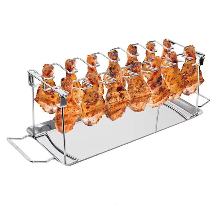 WSND – support à 14 fentes pour cuisses poulet baguettes poulet, facile à utiliser, pour four à gril