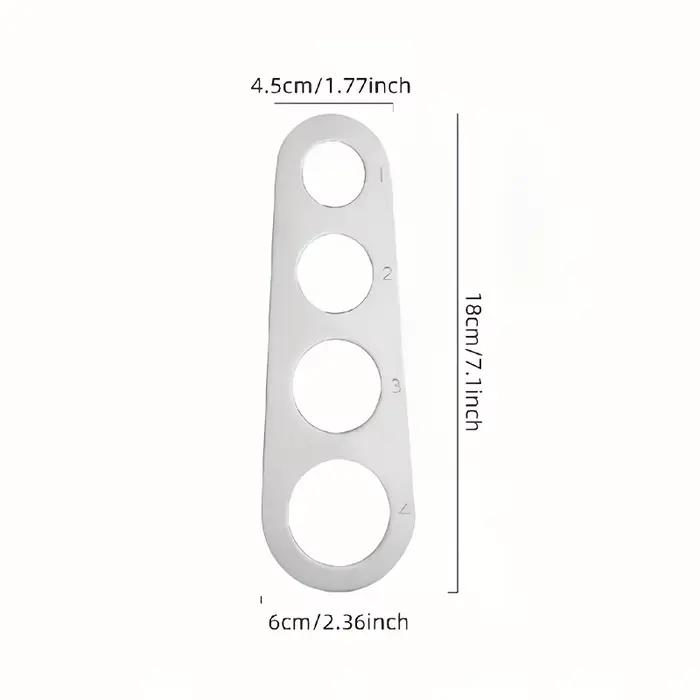 Outil de mesure de pâtes à 4 trous en acier inoxydable, échelle de mesure de pâtes, pâtes longues, outil de contrôle de portions de nouilles larges, accessoire de cuisine