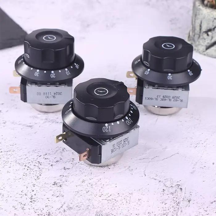Bouton de four à micro-ondes 60Min, interrupteur de minuterie avec cloche, interrupteur de temps mécanique, armoire chaude, désinfection, pièces de four, 1 pièce