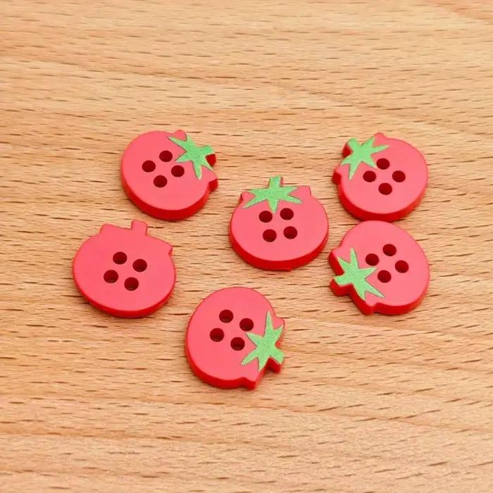 Boutons à 4 trous au Design tomate mignon