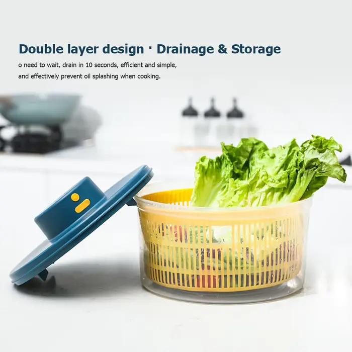 Essoreuse à salade rechargeable facile à utiliser pour fruits et légumes