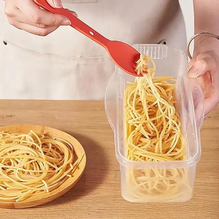 Boîte de cuisson de pâtes au micro-ondes avec filtre