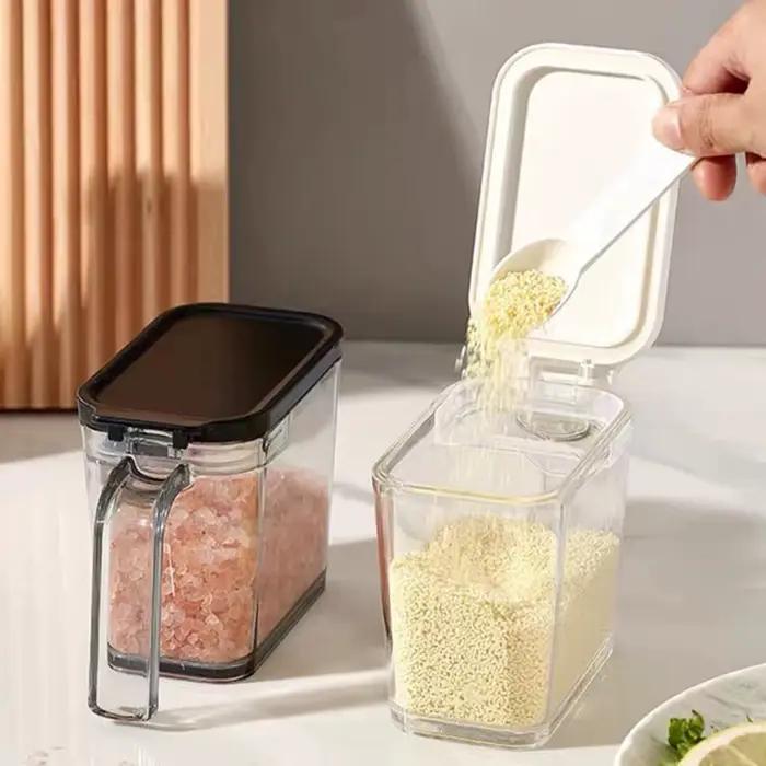 1 boîte à assaisonnements scellée avec couvercle à ouverture facile et cuillère