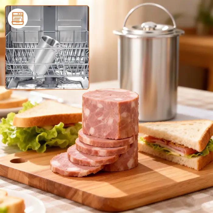 Presse à jambon en acier inoxydable avec thermomètre pour la cuisson de viande de porc et de volaille