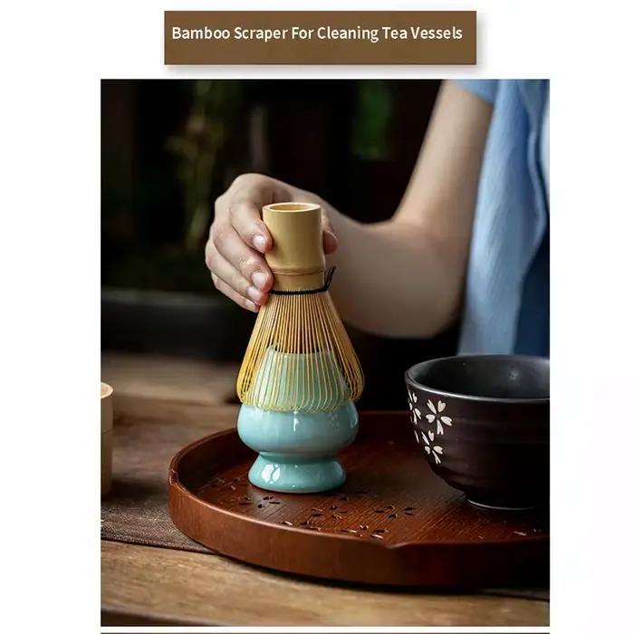 Fouet à thé Matcha japonais (Chasen), cuillère à thé (Chashaku), thé Matcha