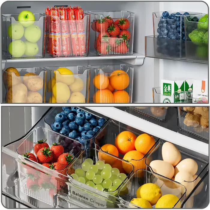 Boîte de rangement de porte latérale de réfrigérateur, 1 pièce, aliments, légumes, fruits, œufs, organisateur frais, boîtes de conteneurs de réfrigérateur de cuisine domestique