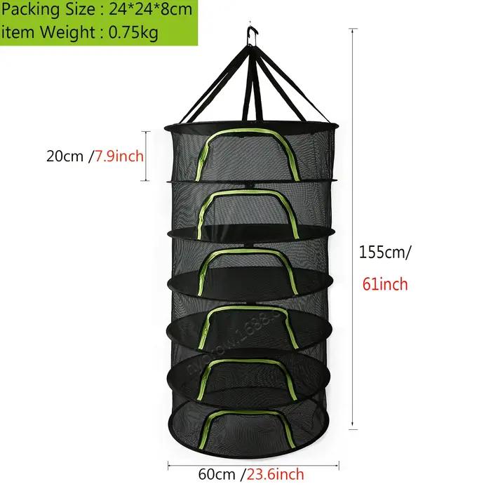 Séchoir pliable pour herbes et légumes, 2 à 8 couches, filet de séchage pour poissons, herbes, panier suspendu avec maille, organisateur pour fleurs, bourgeons et plantes
