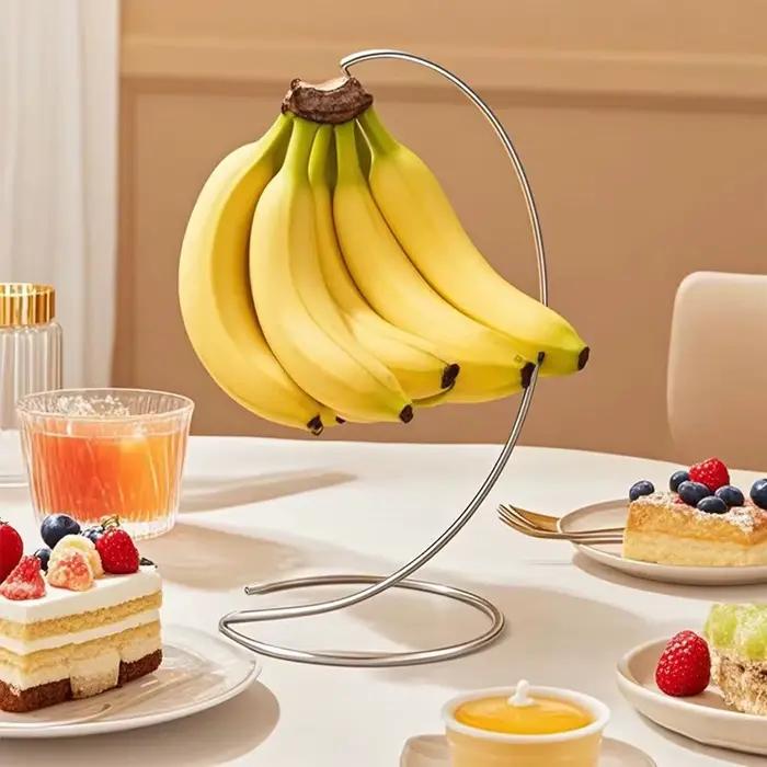 Support de banane mignon en acier inoxydable pour cuisine moderne et fraîche à offrir pour femme occasions spéciales