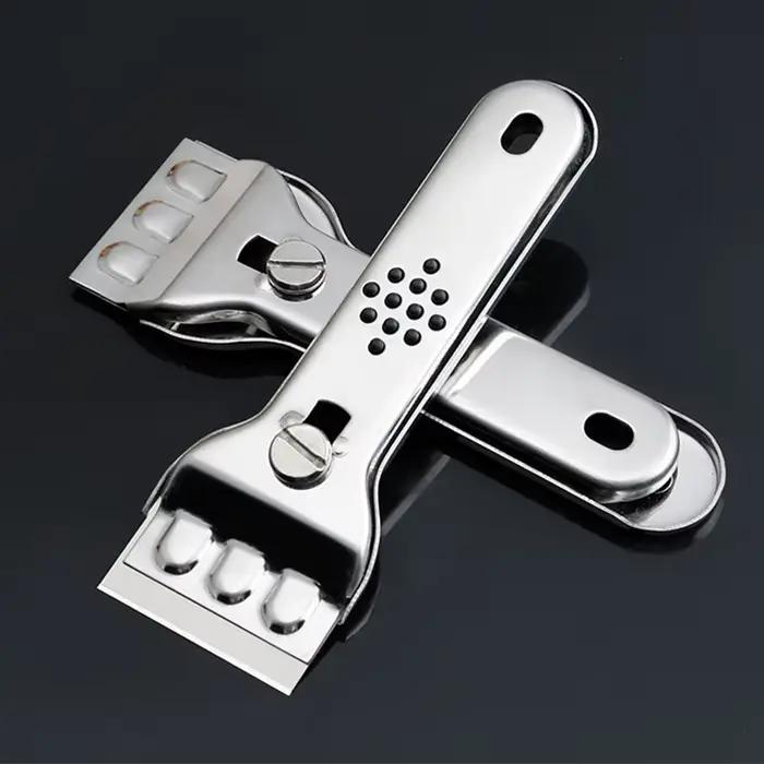 Grattoir en acier inoxydable pour nettoyage de carreaux de céramique, verre, peinture murale et sol, outil multifonctionnel pour cuisine et bricolage