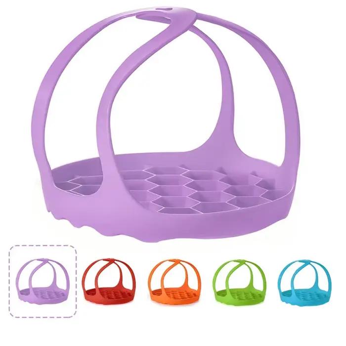 Autocuiseur en silicone pliable panier à vapeur avec élingue réutilisable pour sécurité alimentaire et multifacteur pour cuisine et cadeau occassionnels