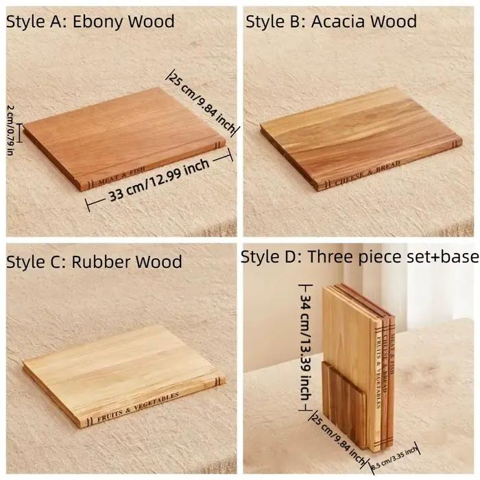 Planche à découper en bois multifonctionnelle 1/3 pièce