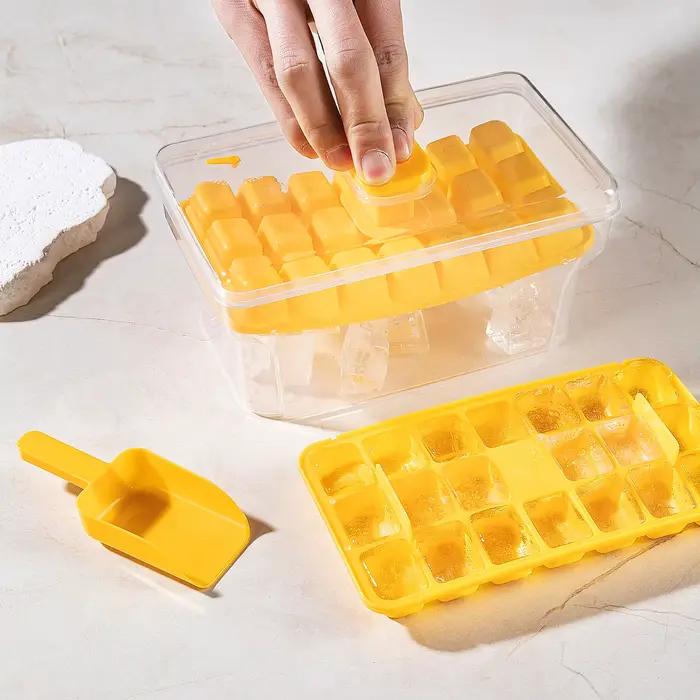 Plateaux à glace pour congélateur avec couvercle et bac