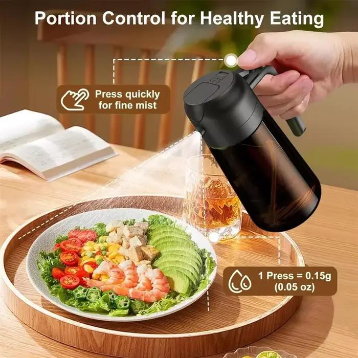 Pulvérisateur et distributeur d'huile en verre 2 en 1