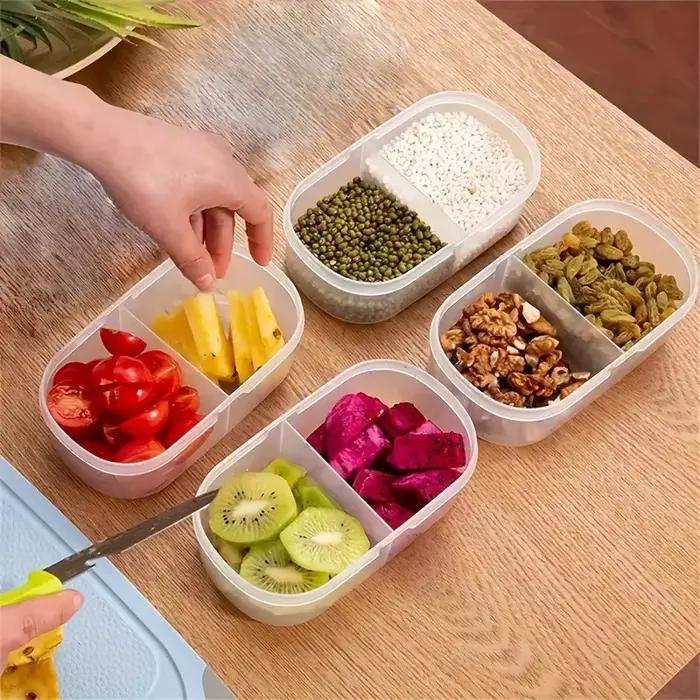 Réfrigérateur de fruits et aliments à ouverture simple et Double, boîte de rangement anti-poussière, conteneur de stockage de fruits de pique-nique Portable réutilisable 1 pièce