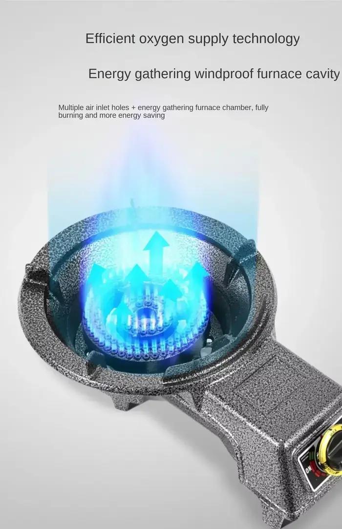 Poêle à gaz puissant pour la cuisine domestique et commerciale – Compatible avec le gaz naturel et le GPL AN
