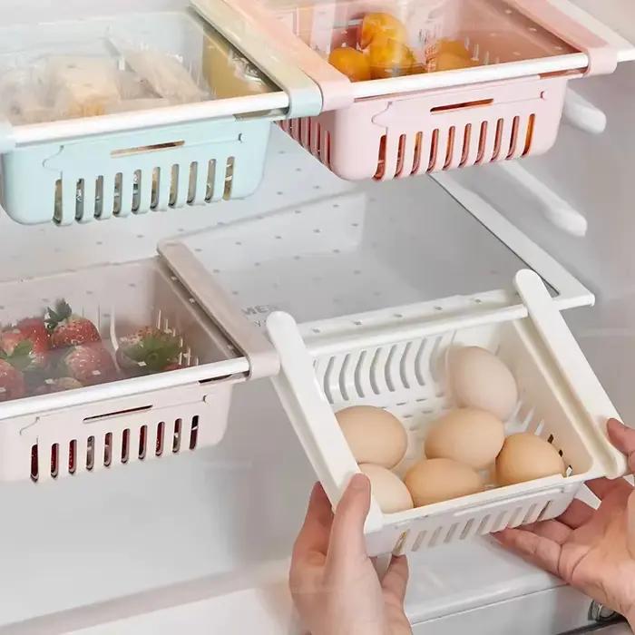 Boîte de rangement pour organisateur de réfrigérateur, tiroir de réfrigérateur multifonctionnel créatif pour fruits, œufs, aliments, conteneur de stockage en plastique, étagère