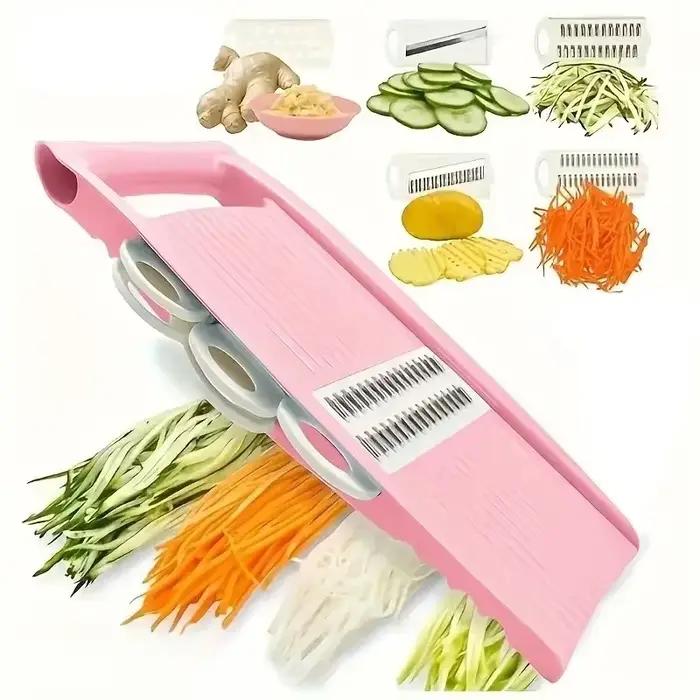 Trancheuse à mandoline pour cuisine trancheuse alimentaire mandoline 5 en 1, râpe à pommes de terre/fromage/légumes/carottes/combre