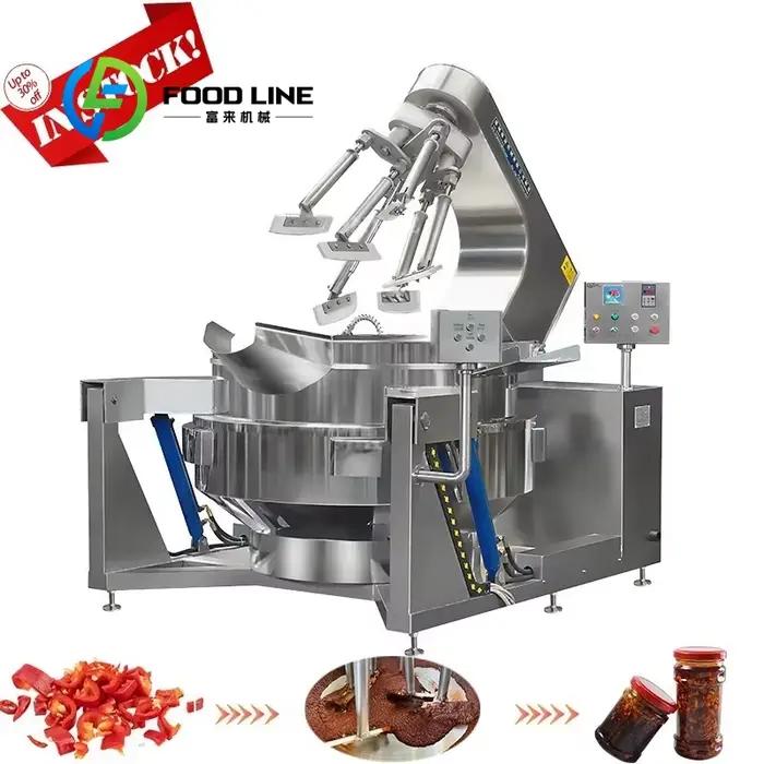 Bouilloire de mélange planétaire industrielle pour la production de sauces sucrées au caramel, équipement alimentaire professionnel, matériel en acier inoxydable SUS304, adapté aux usines de transformation alimentaire, restaurants et boutiques de nourriture