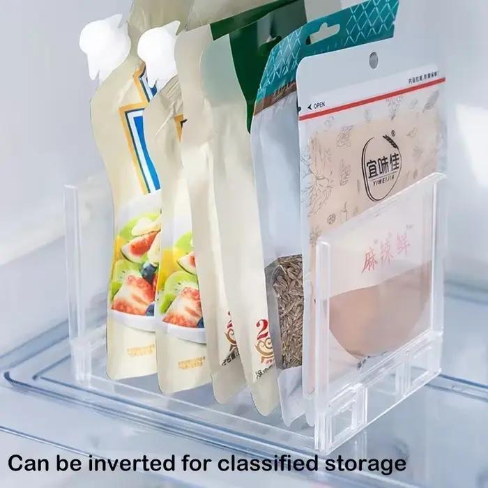 Étagère de rangement pour réfrigérateur, organisateurs de frigo, étagères séparatrices superposées, support de bureau transparent, gain de place, accessoires de cuisine