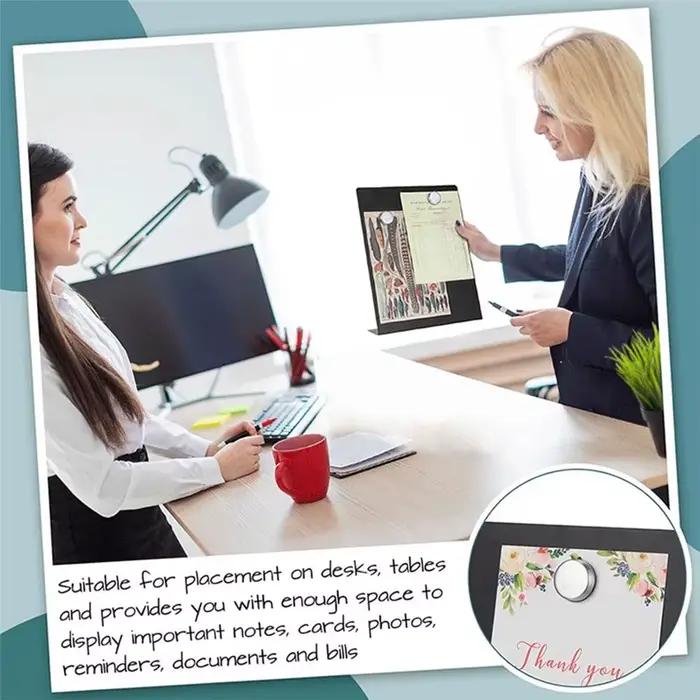 Tableau magnétique en acier inoxydable en forme de L, tableau blanc multifonctionnel magnétique, support vertical, tableau noir, tableau mémo en métal pour bureau