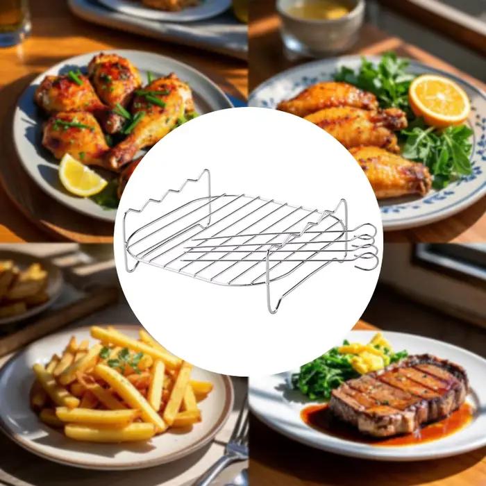 Support de gril pour friteuse à air équipé de quatre brochettes