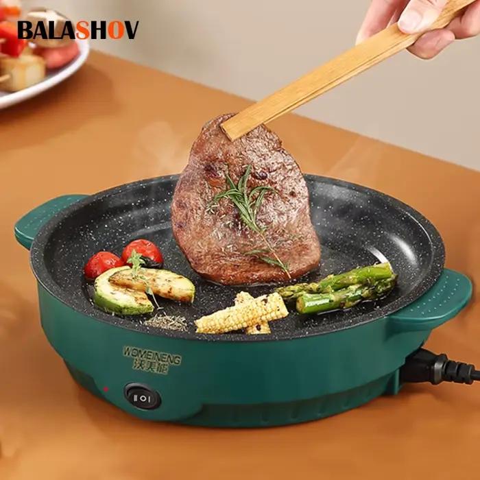 Multicuiseur électrique 220V, poêle antiadhésive, barbecue domestique, machine à cuisiner pour steak, poisson, omelette