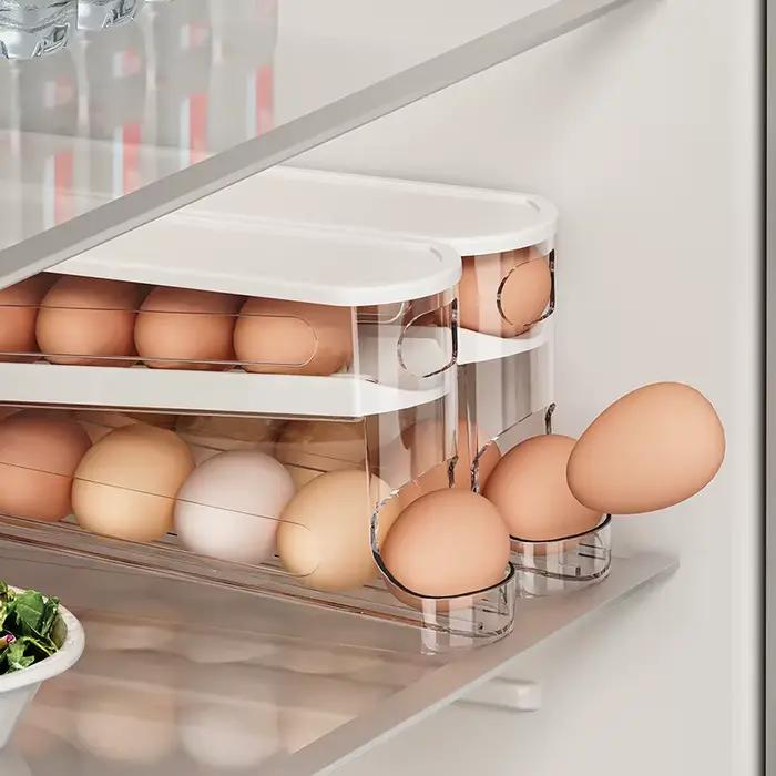 Boîte de rangement d'œufs de réfrigérateur bicouche