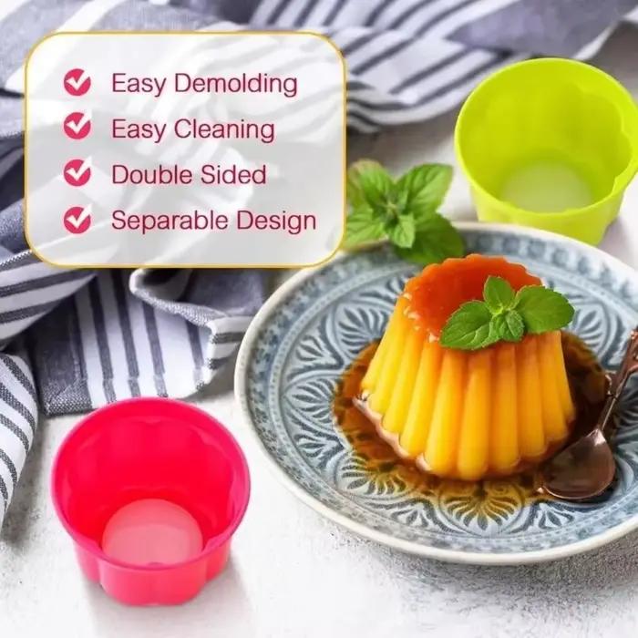 Moules à desserts réutilisables en plastique avec couvercles empilables, moule à crème glacée à la gélatine, outils de cuisson pour la cuisine domestique, 4 pièces pour événements et randonnées