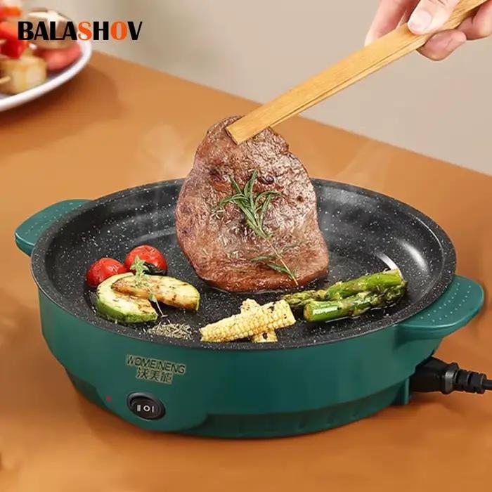 Multicuiseur Électrique et Poêle Antiadhésive 220V pour Barbecue Domestique, Steaks, Poissons et Omelettes